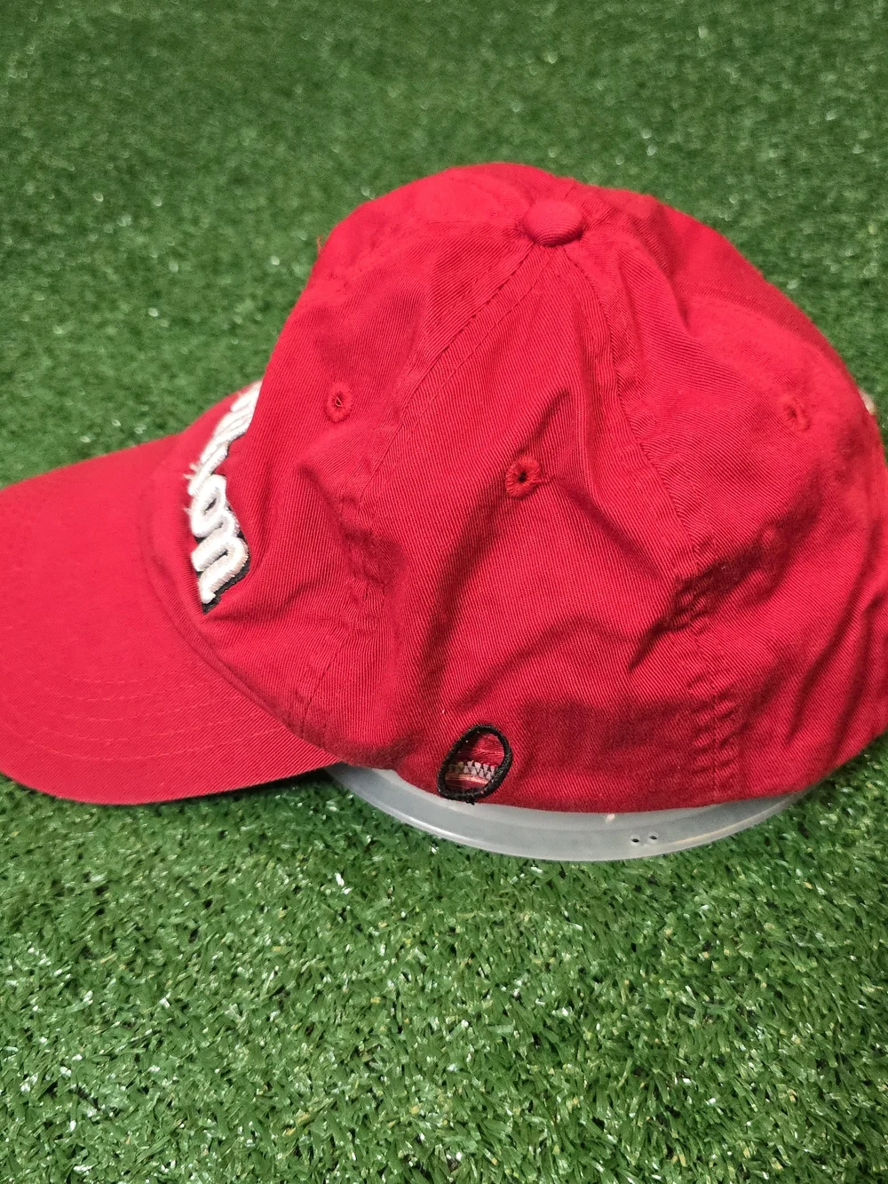 Rare Vintage Wilson Red Cap Hat Embroidered Script Logo Promo